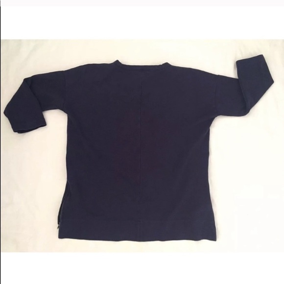 Madewell Navy V-Neck 3/4 Sleeves High Low Hem M - Picture 5 of 7